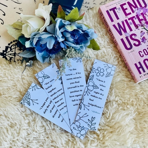 Set of 4 DIY Coloring Bookmarks - It Ends With Us by Colleen Hoover - Picture 2 of 4